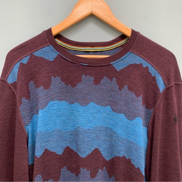 Smartwool Men's Classic Thermal Merino Base Layer Pattern Crew Large - Picture 3 of 9